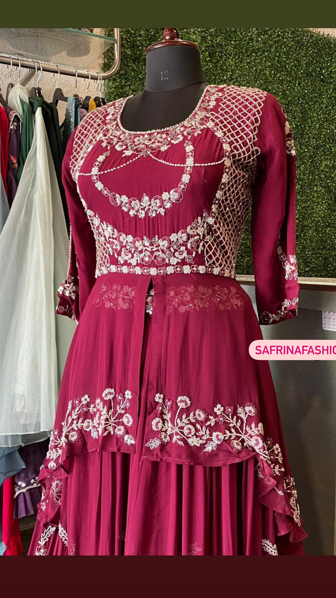 Nishad embroidered gown bridal dress - Saffronfashionindia