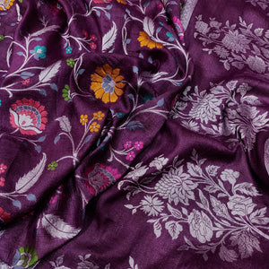 Floral bagicha inspired handwoven tussar saree