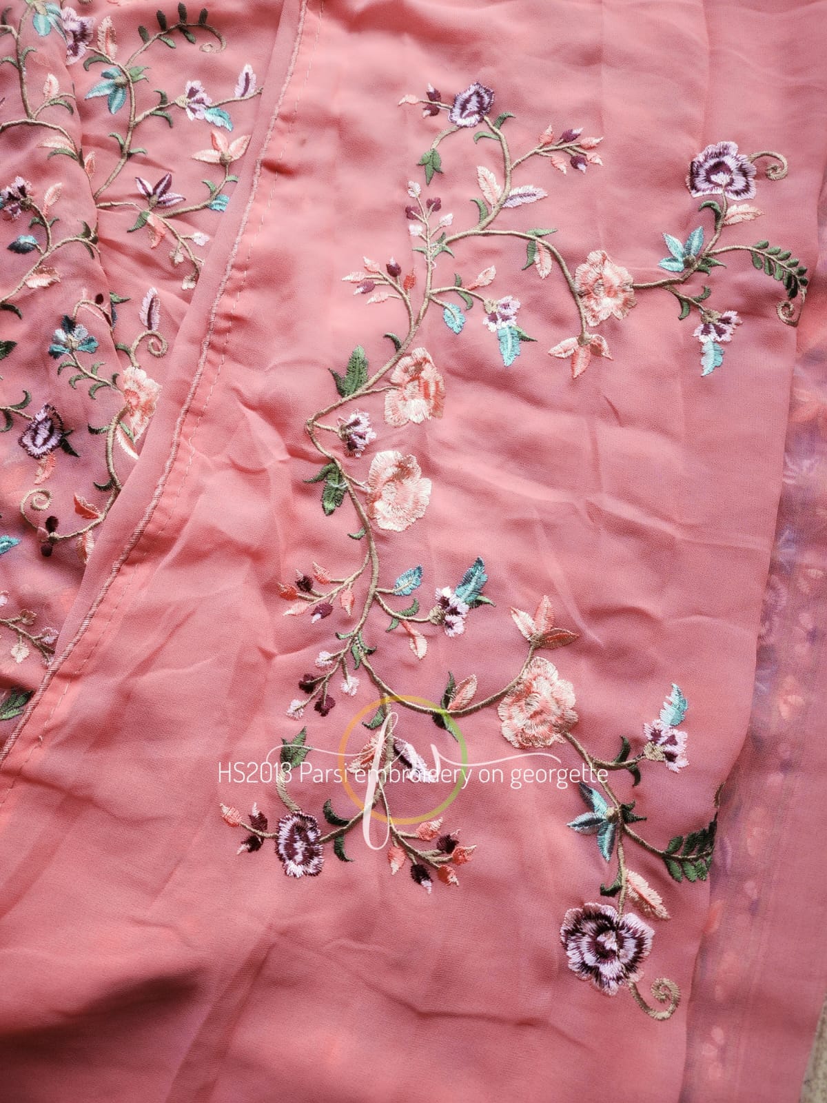 Karva parsi inspired gorgette saree - Saffronfashionindia