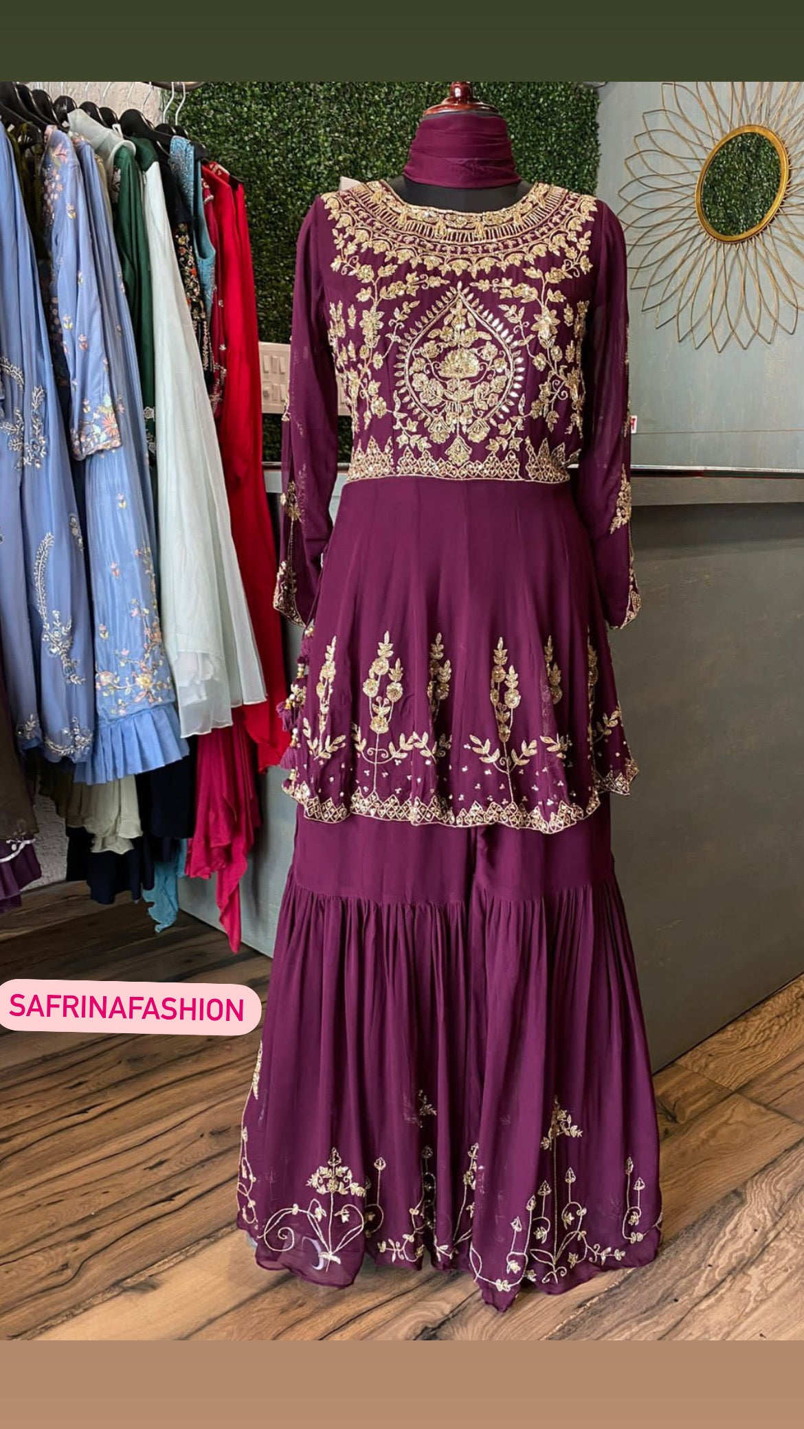 Manya gorgette peplum dress - Saffronfashionindia