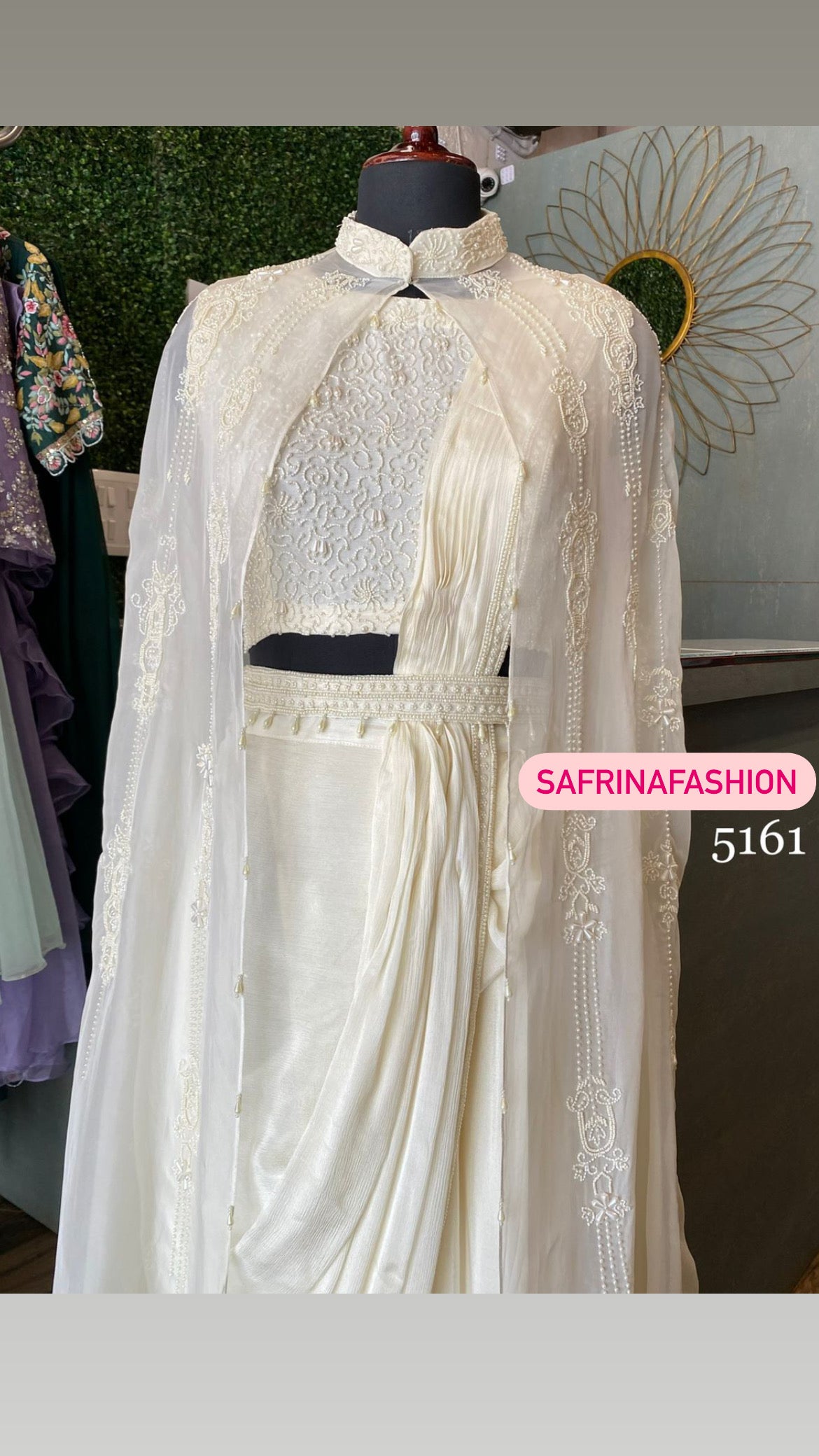 Angel pearl Indowestern dress - Saffronfashionindia