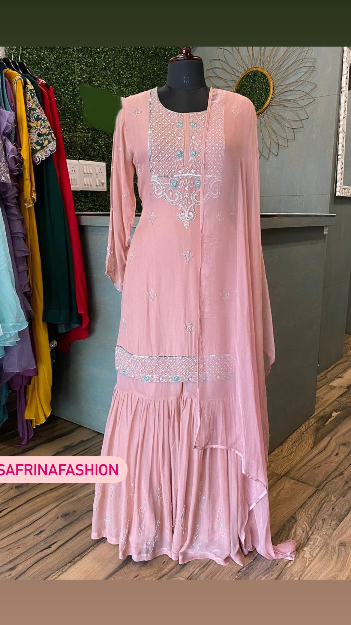 Jinaha pink beautiful dress bridesmaid dress - Saffronfashionindia