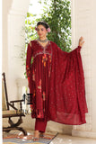 Maroon floral dress salwar kameez