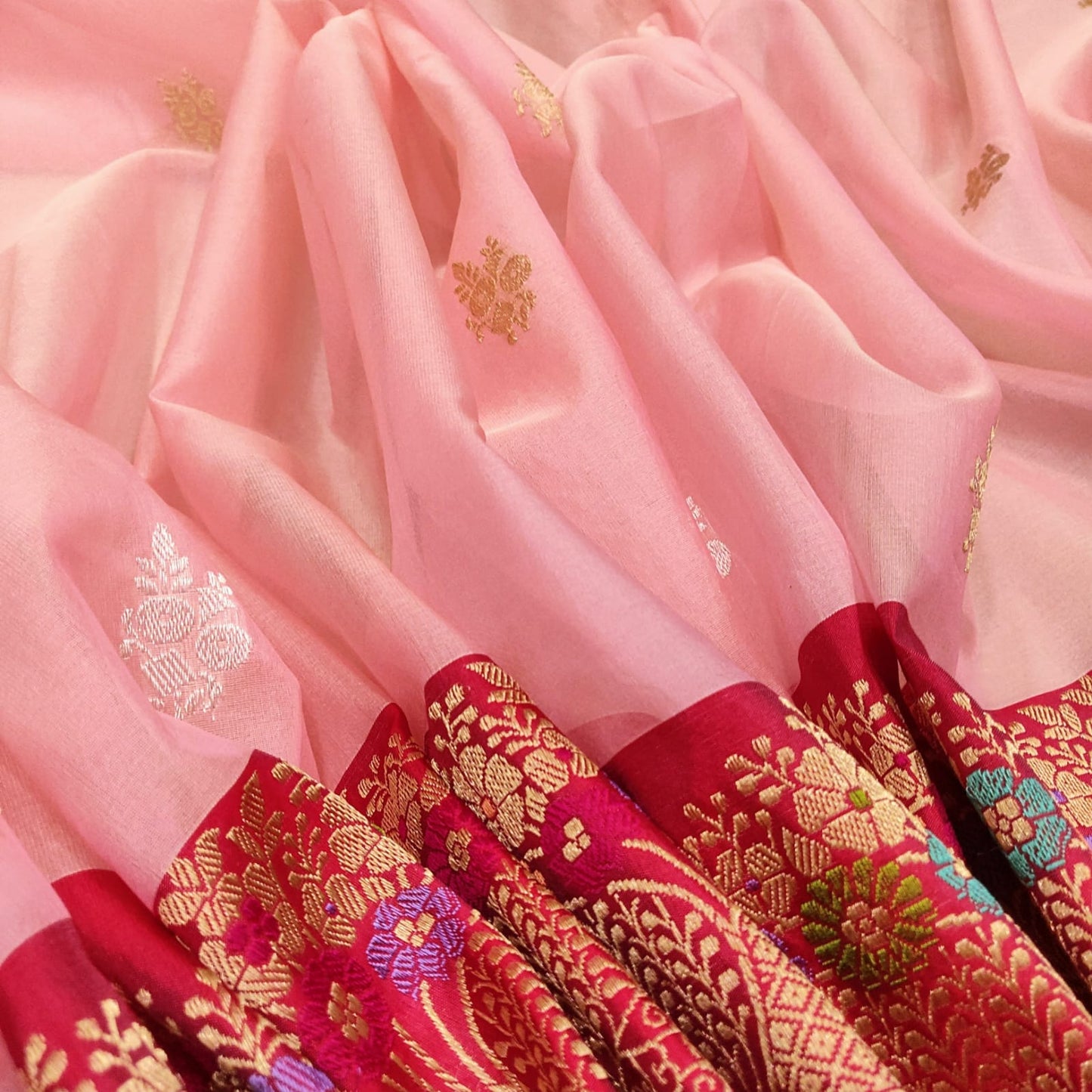 Milika kora silk handwoven saree - Saffronfashionindia