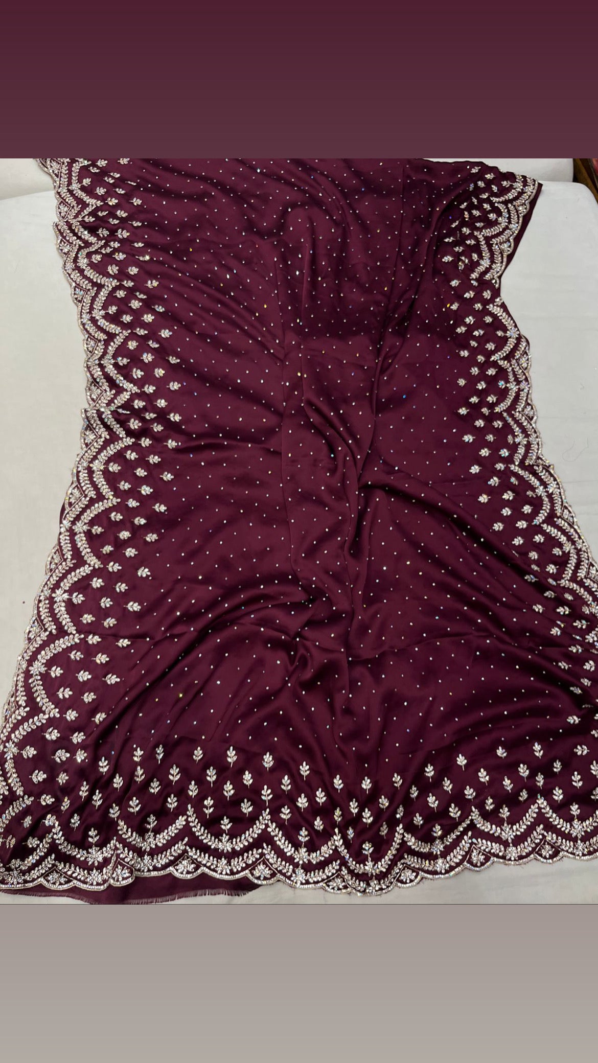 Zarkan satin reception saree - Saffronfashionindia