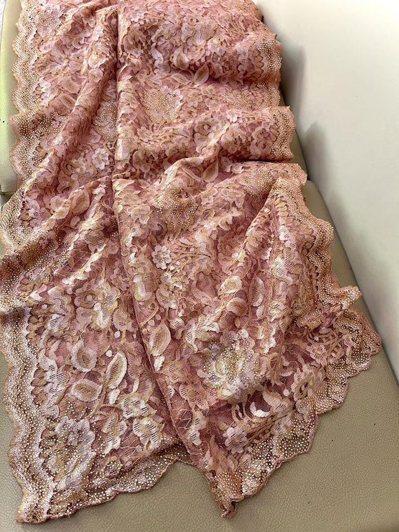 Kinzal Chaintley lace saree swarosvki inspired sari