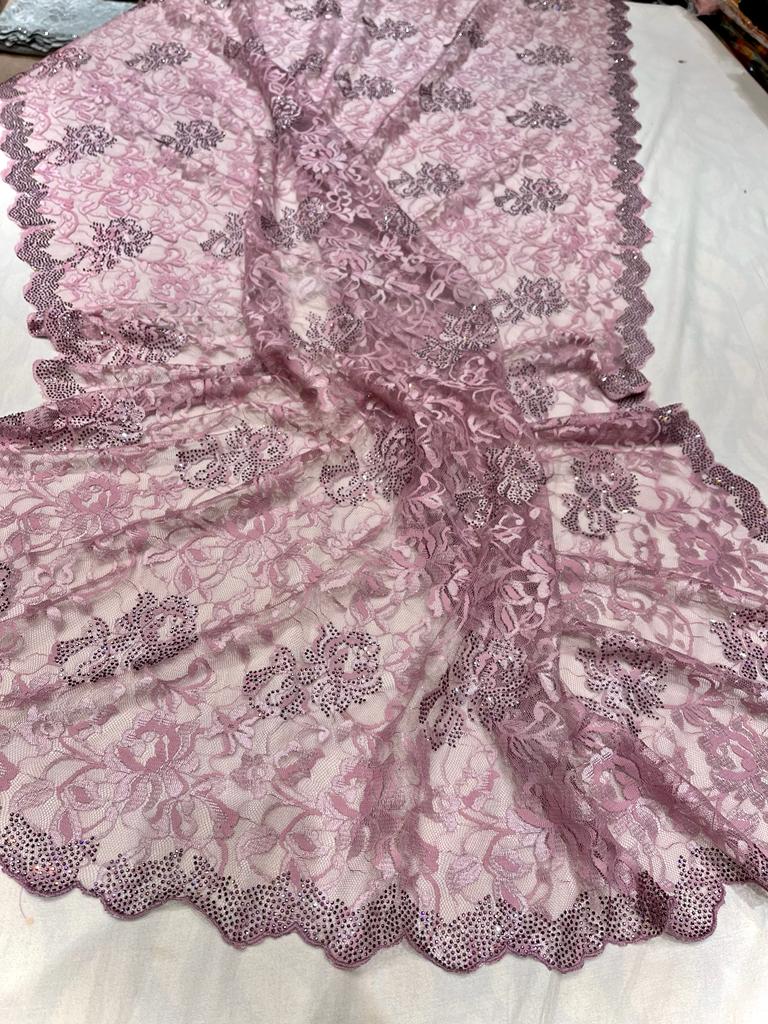 Vani Chaintley lace swarosvki inspired women saree - Saffronfashionindia