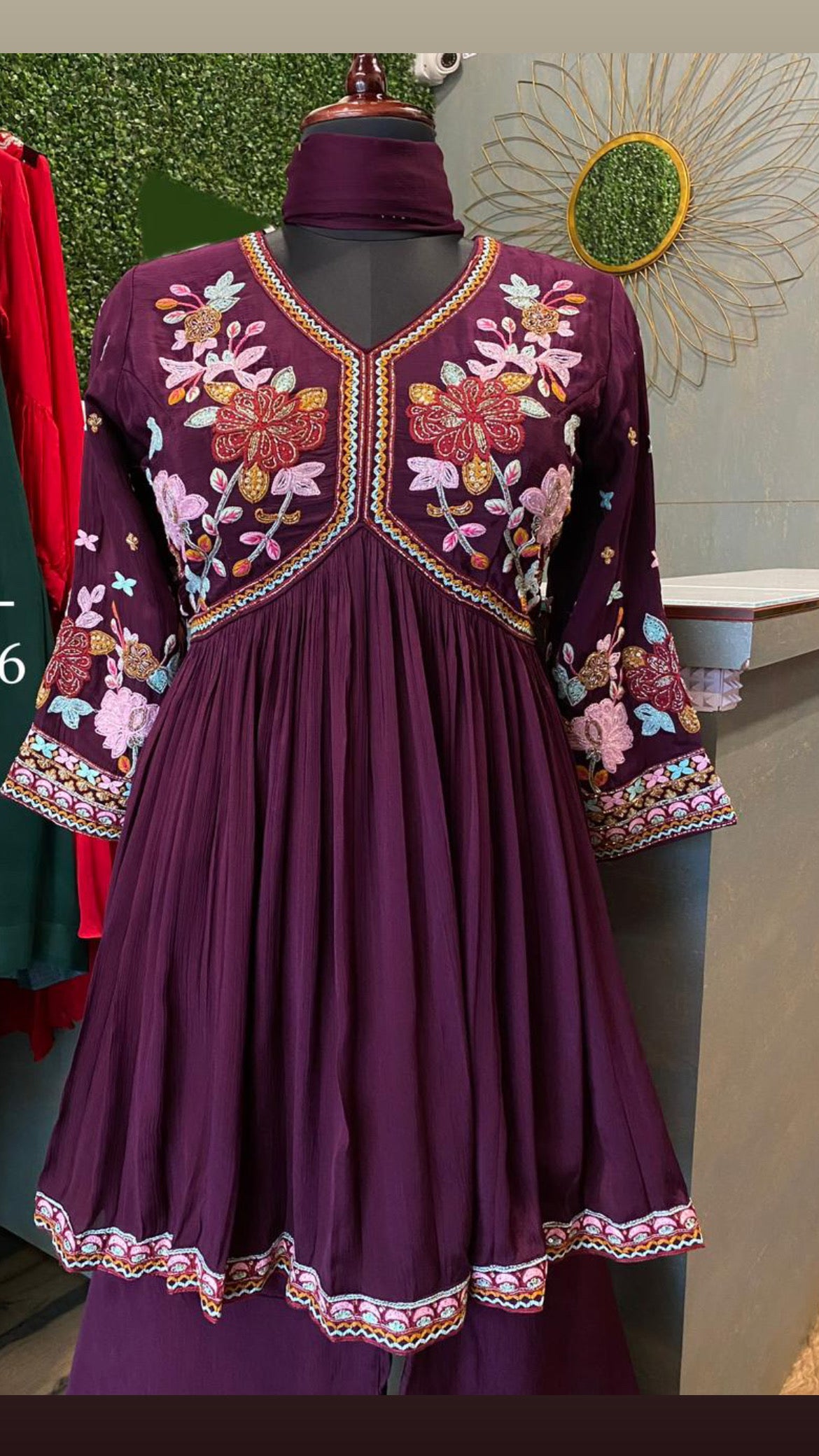 Rushi peplum indoweatern dress partywear gown - Saffronfashionindia