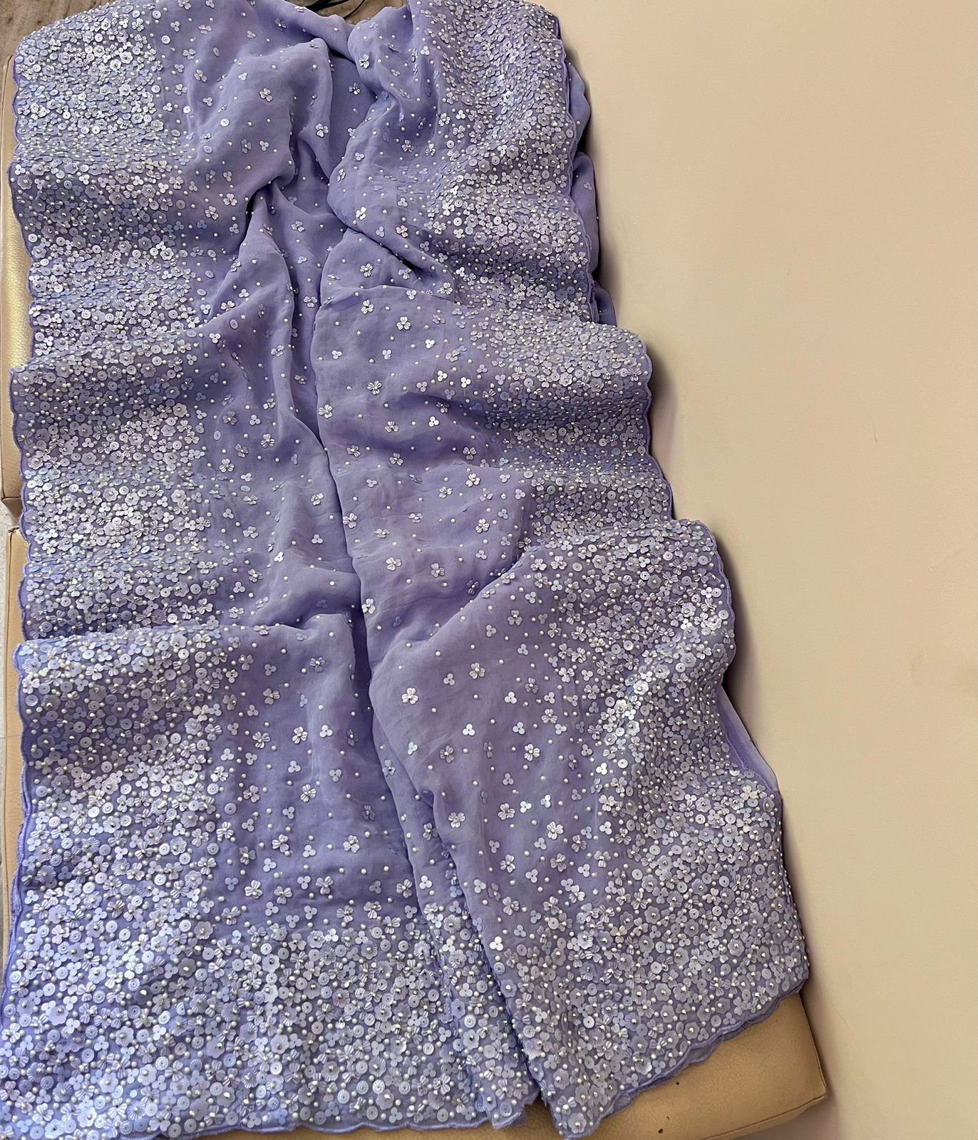 Lihaz gorgette embroidery beautiful sarees - Saffronfashionindia