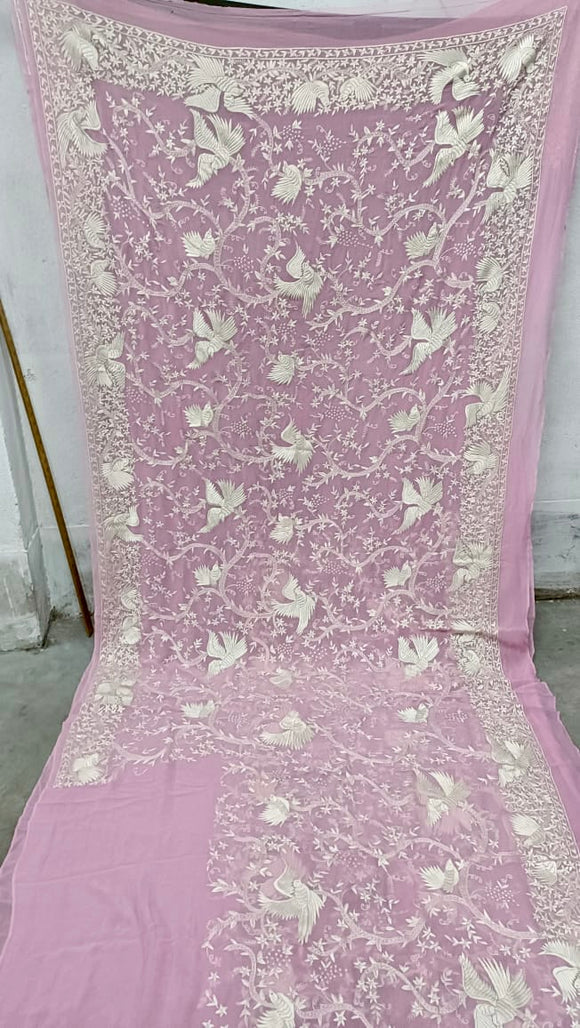 Lorika pink Parsi gara sarees