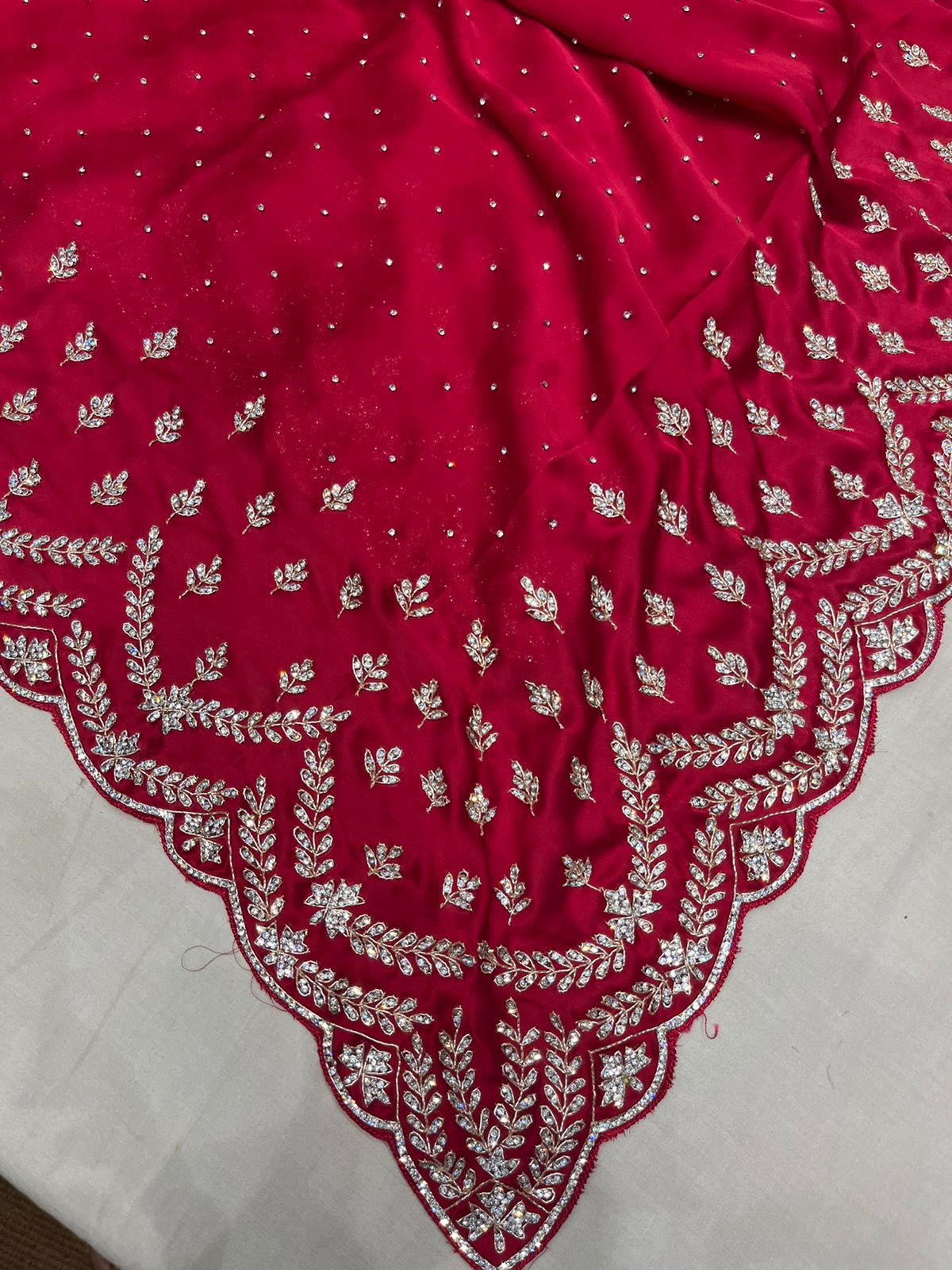 Zarkan satin reception saree - Saffronfashionindia