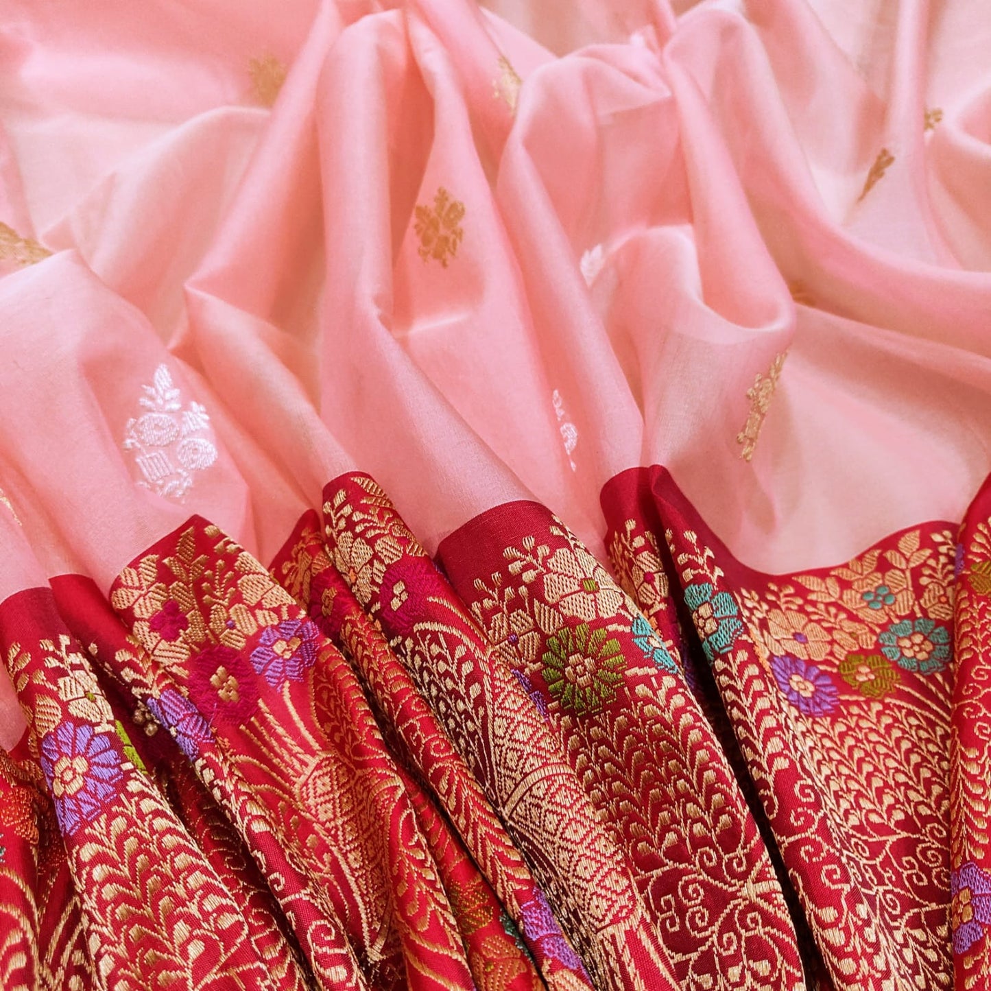 Milika kora silk handwoven saree - Saffronfashionindia