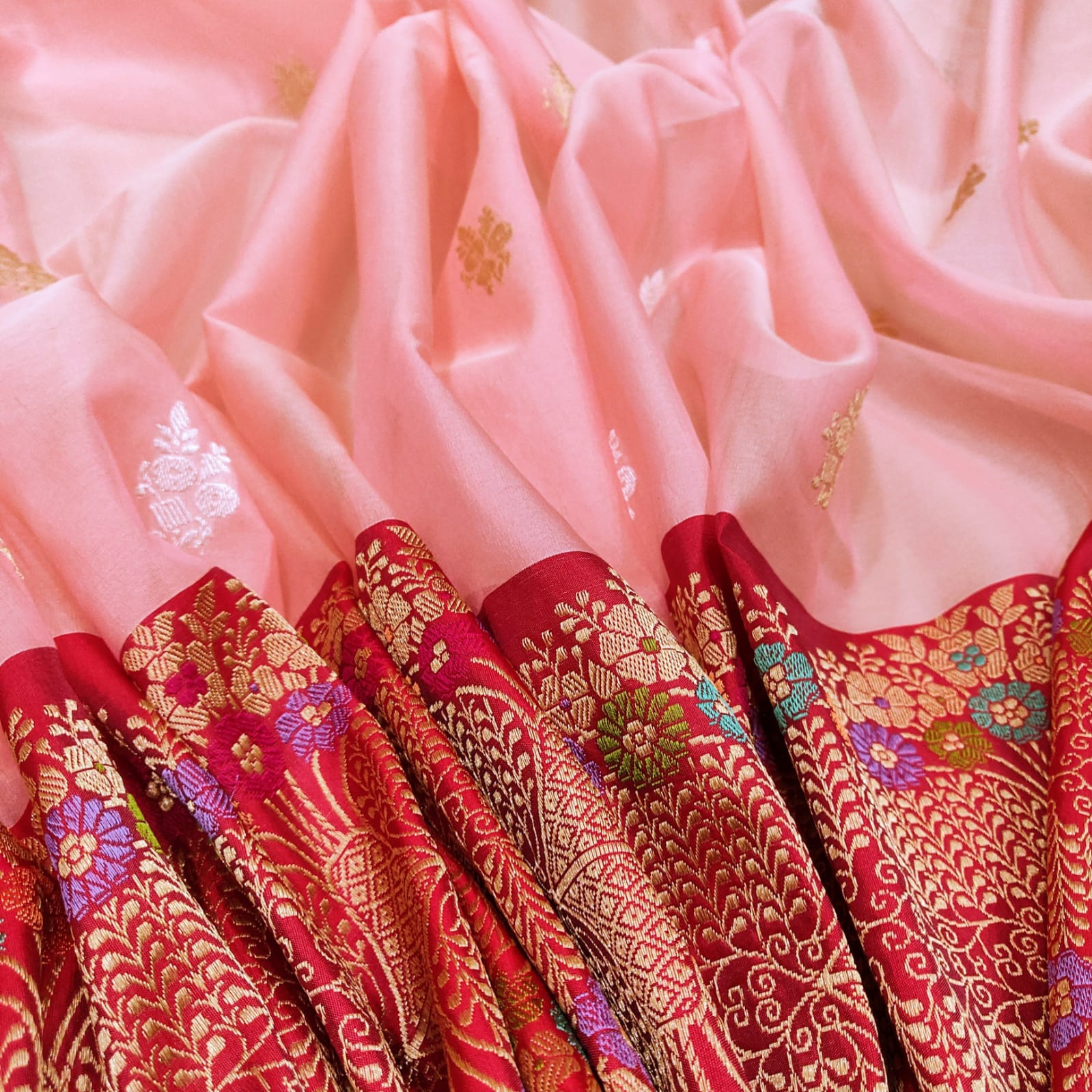 Milika kora silk handwoven saree - Saffronfashionindia