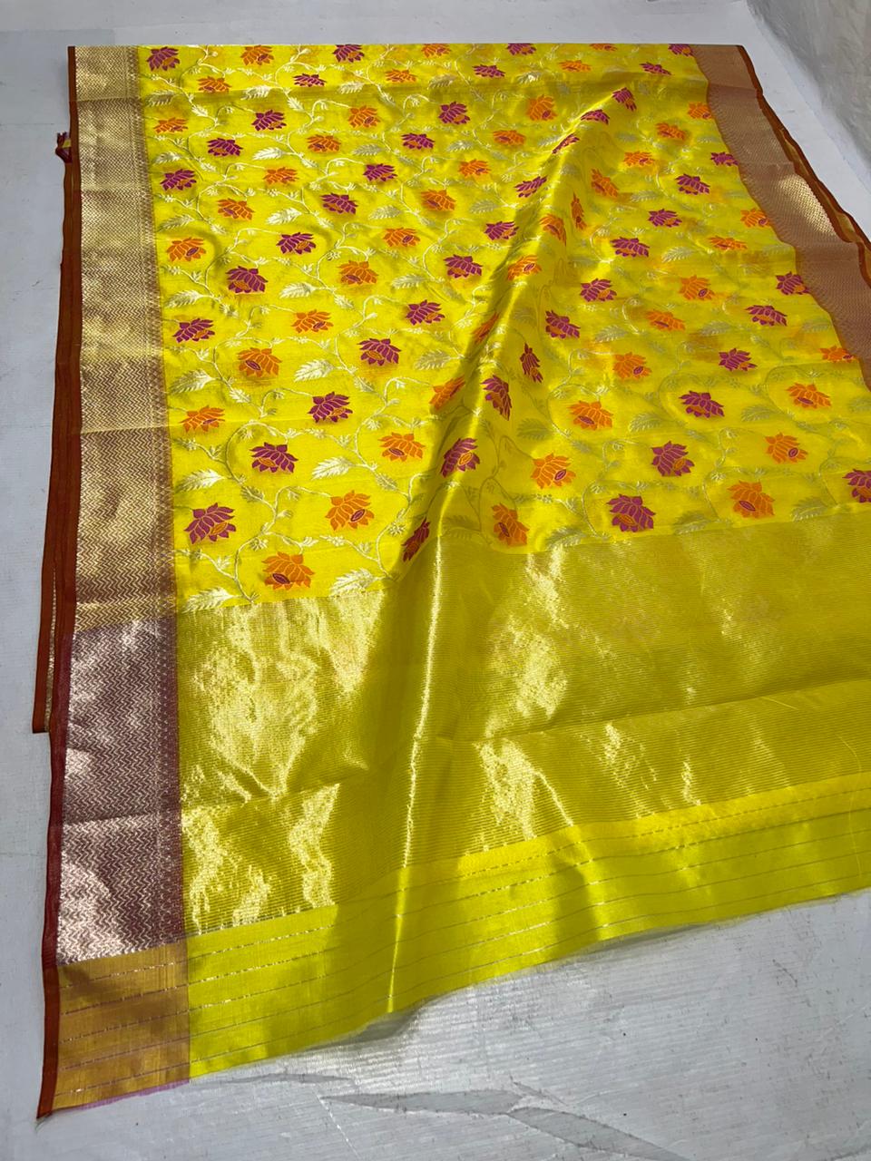 Henish Chanderi silk saree - Saffronfashionindia