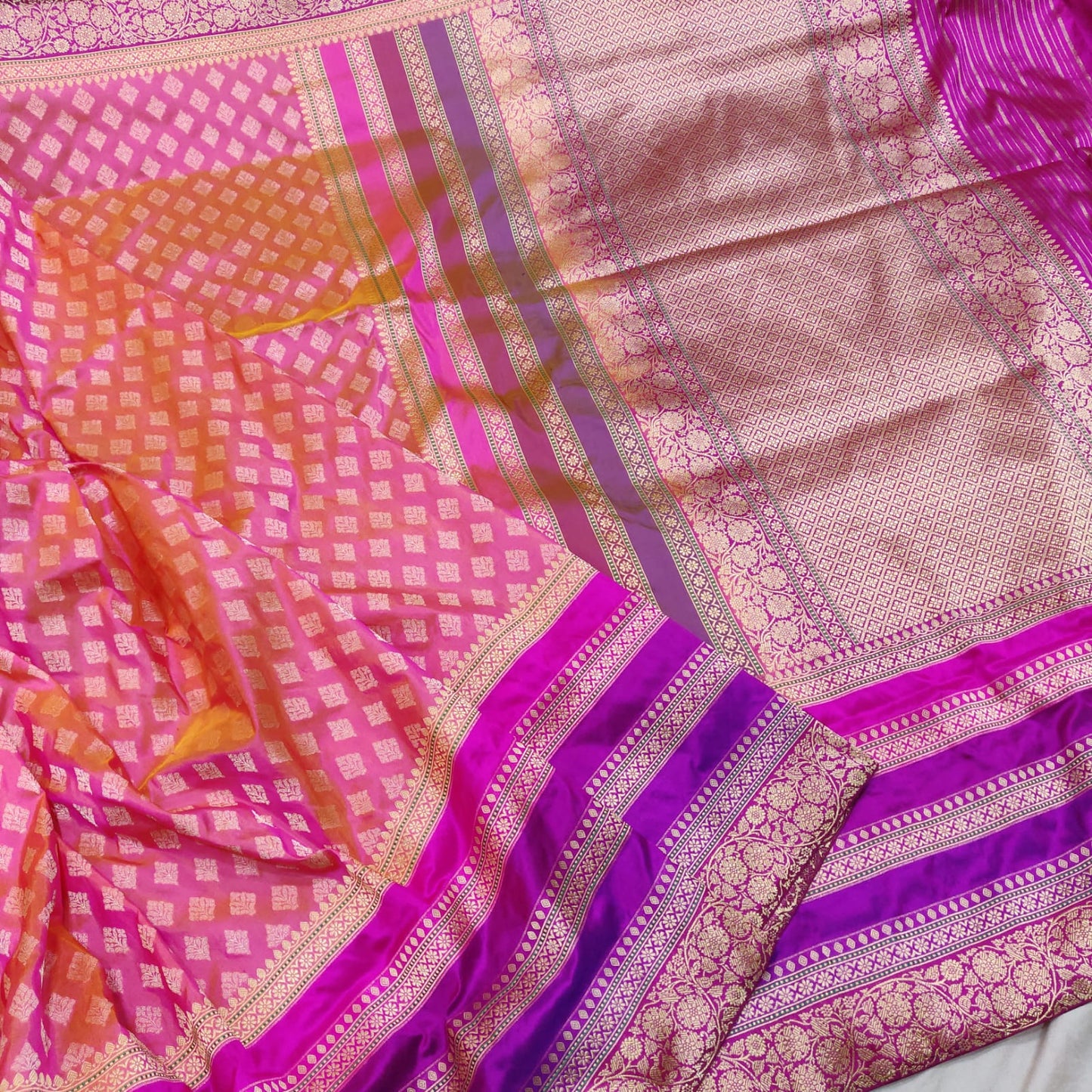 Preenam Katan pink beautiful sarees - Saffronfashionindia
