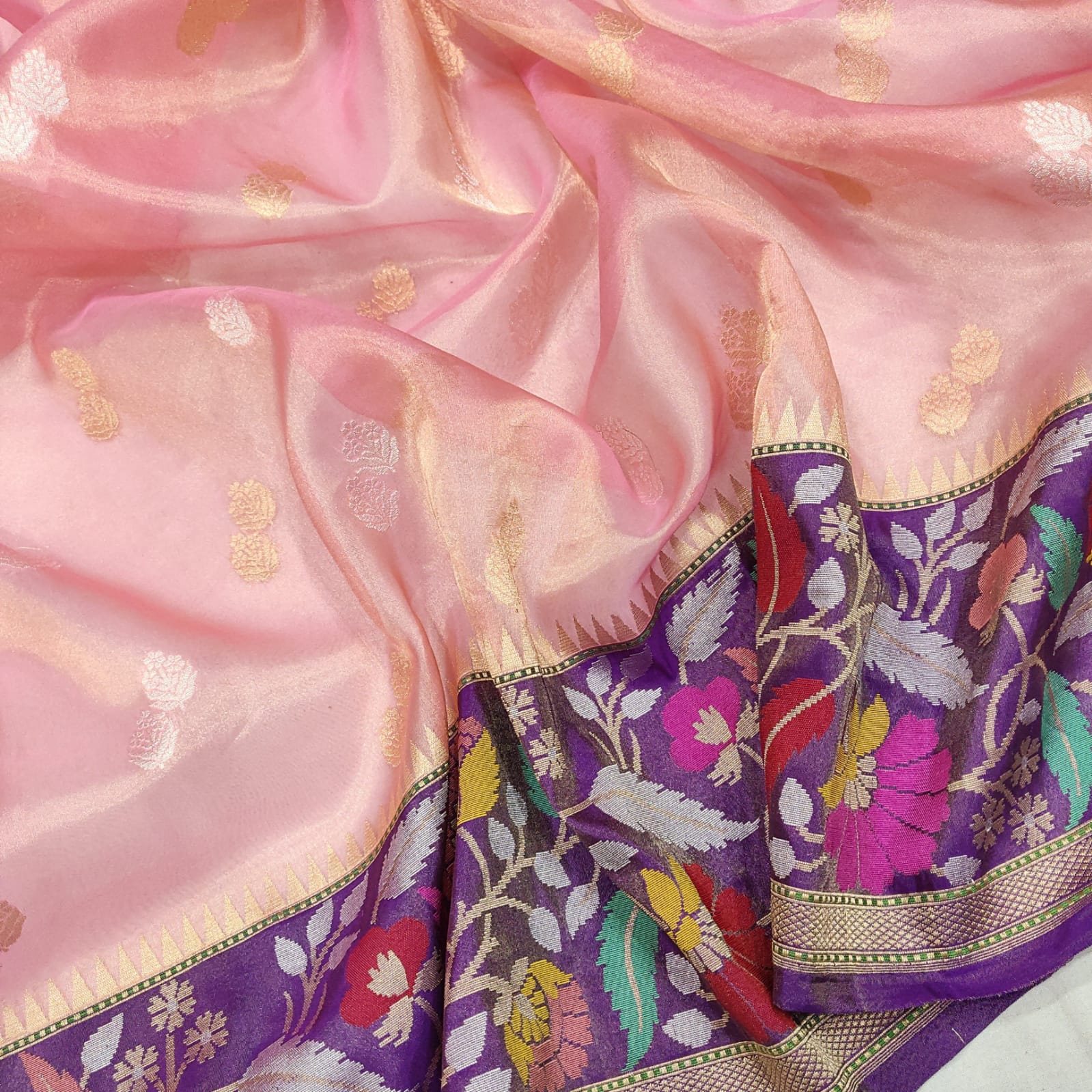 Wahima tissue kora handwoven saree - Saffronfashionindia