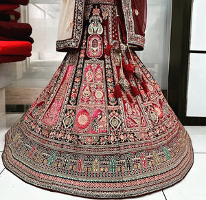 Kanchi velvet embroidery lehanga
