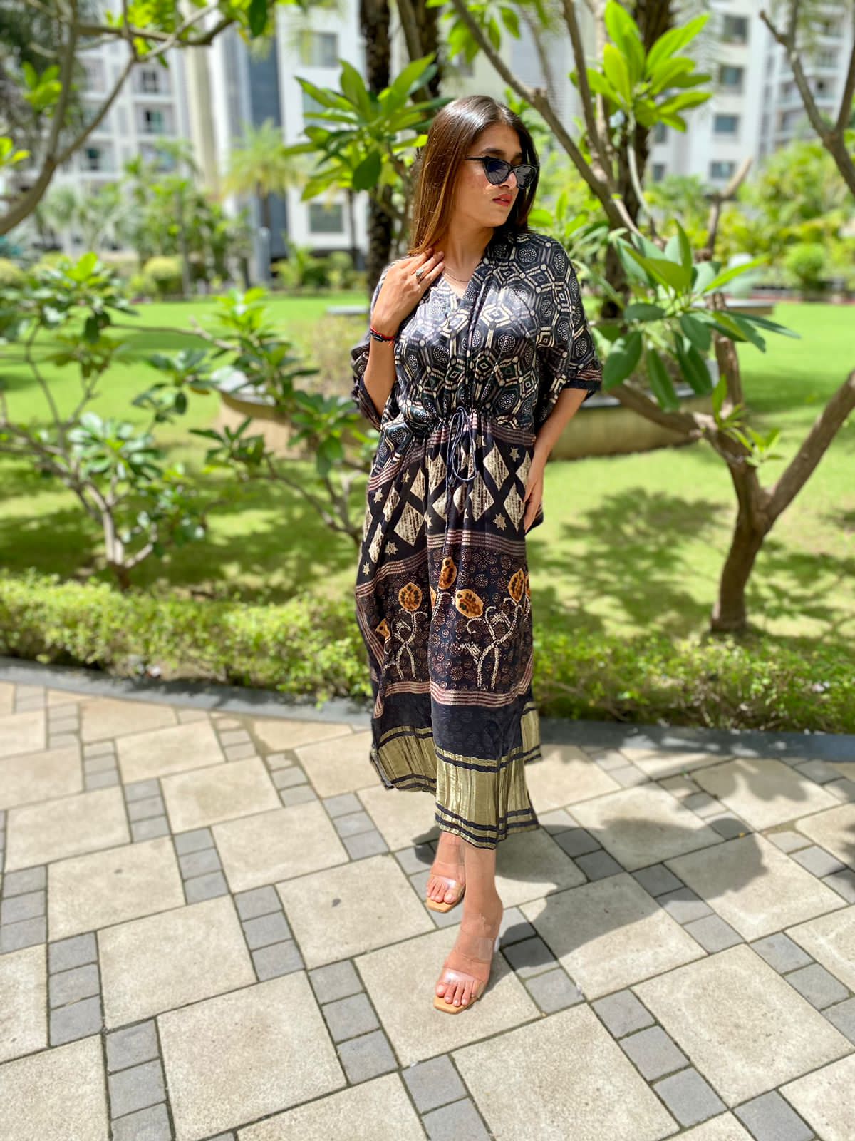 Beachong gajji silk kaftan - Saffronfashionindia