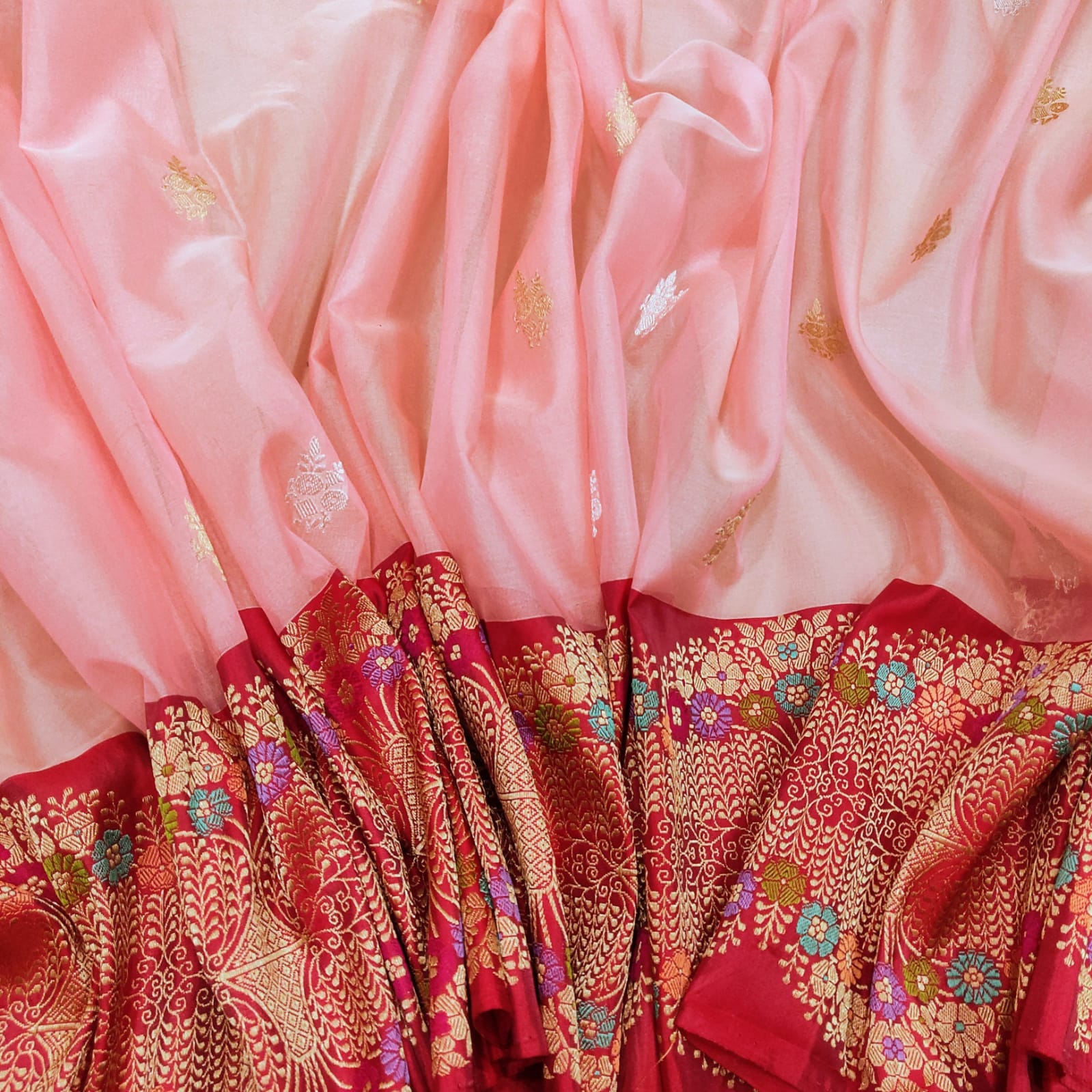 Milika kora silk handwoven saree - Saffronfashionindia