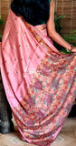 Cutwork inspired saree tussar silk sari
