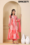 Pink beautiful digital Anarkali dress