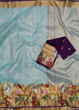 Roza jamawar weaving tissue zari saree