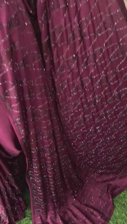 Satin partywear saree Indian saree beautiful sari blouse