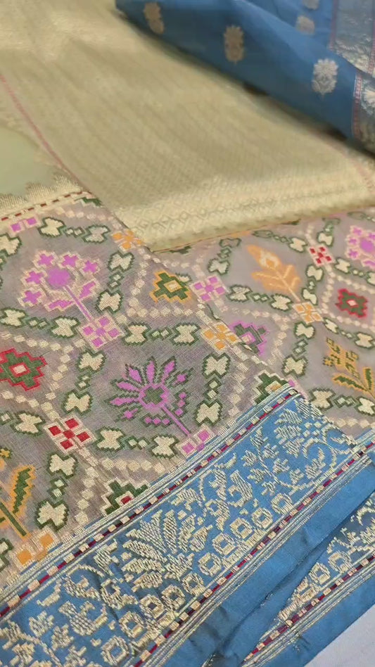 Contemporary saree Banarsi saree iktara style sarees blouse