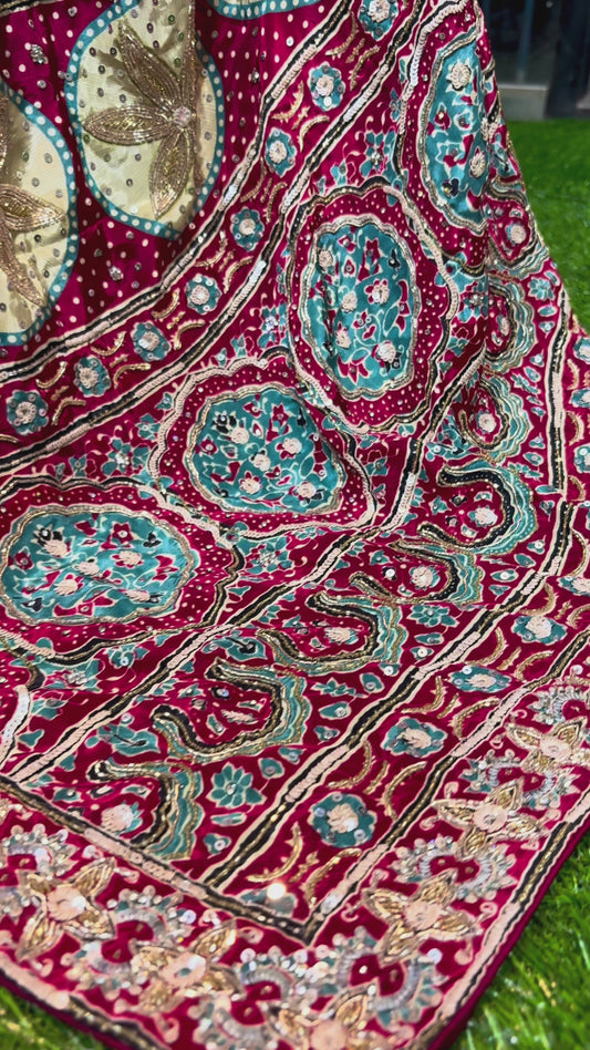 Ajrakh saree hand embroidered saree women sari blouse