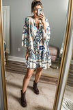 Printed Button Up Mini Dress