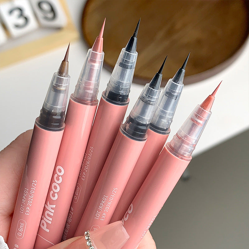 Pinkcoco Finely Carved Ultra-fine Eyeliner Liquid Pen With Ultra-fine Tip Is Waterproof, Long-lasting, Quick-drying And Does Not Smudge Eyelashes Silkworm Pen - Saffronfashionindia