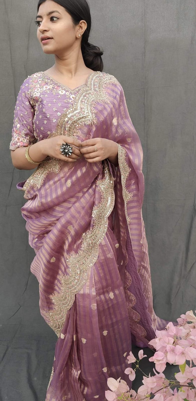 Arizona handloom  kora saree - Saffronfashionindia