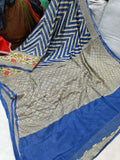 Zig zag inspired striped saree