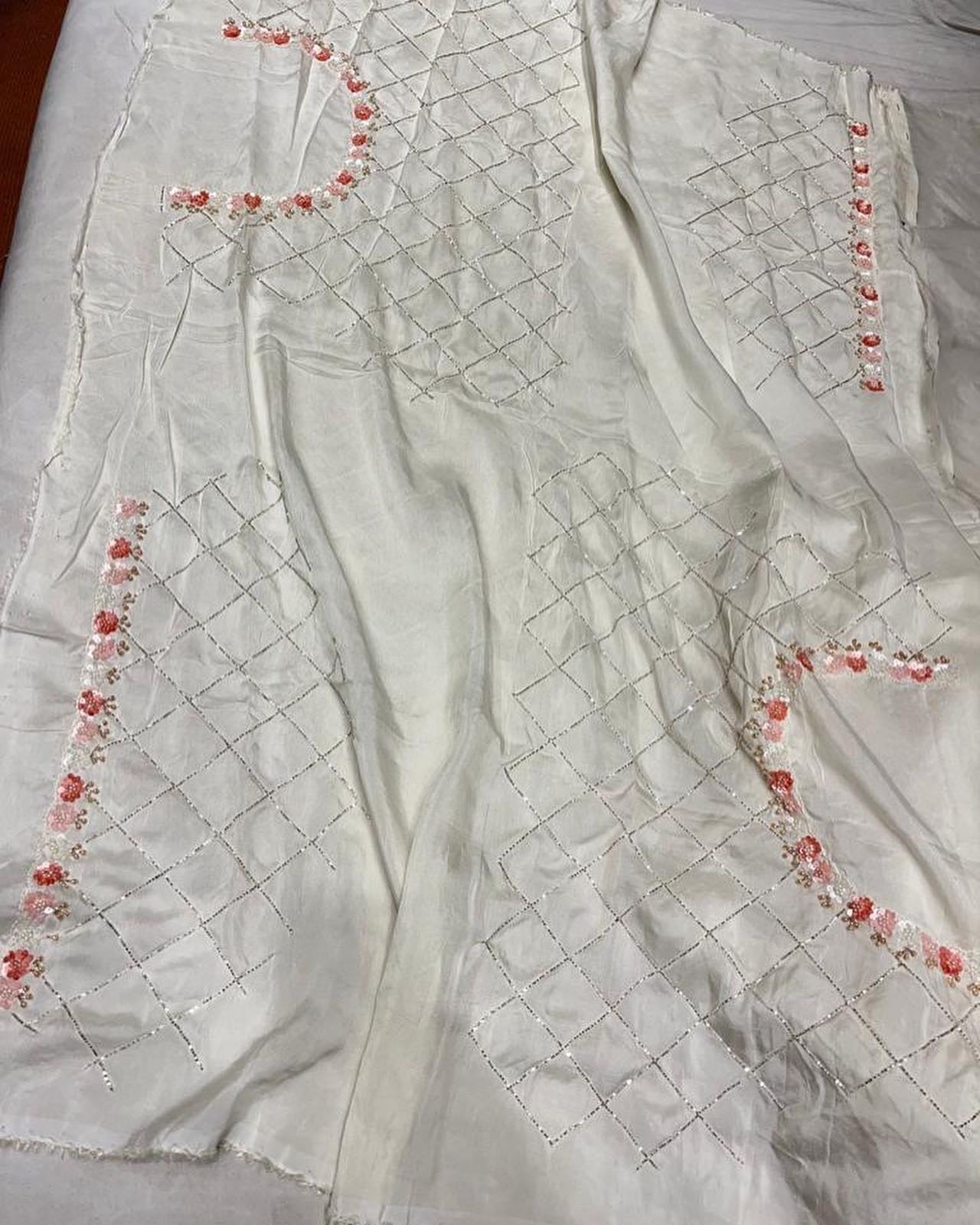 Venus floral organza saree - Saffronfashionindia