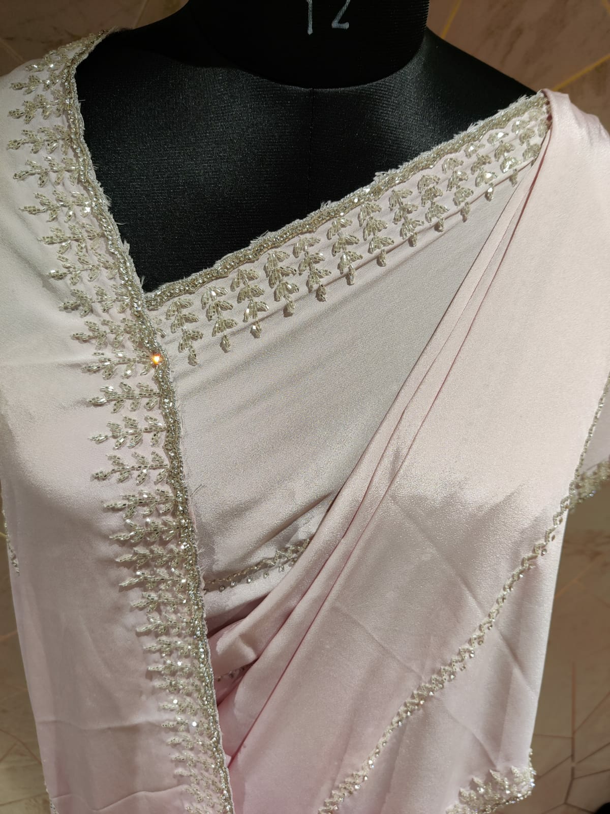 Kaniza crepe katdana saree - Saffronfashionindia