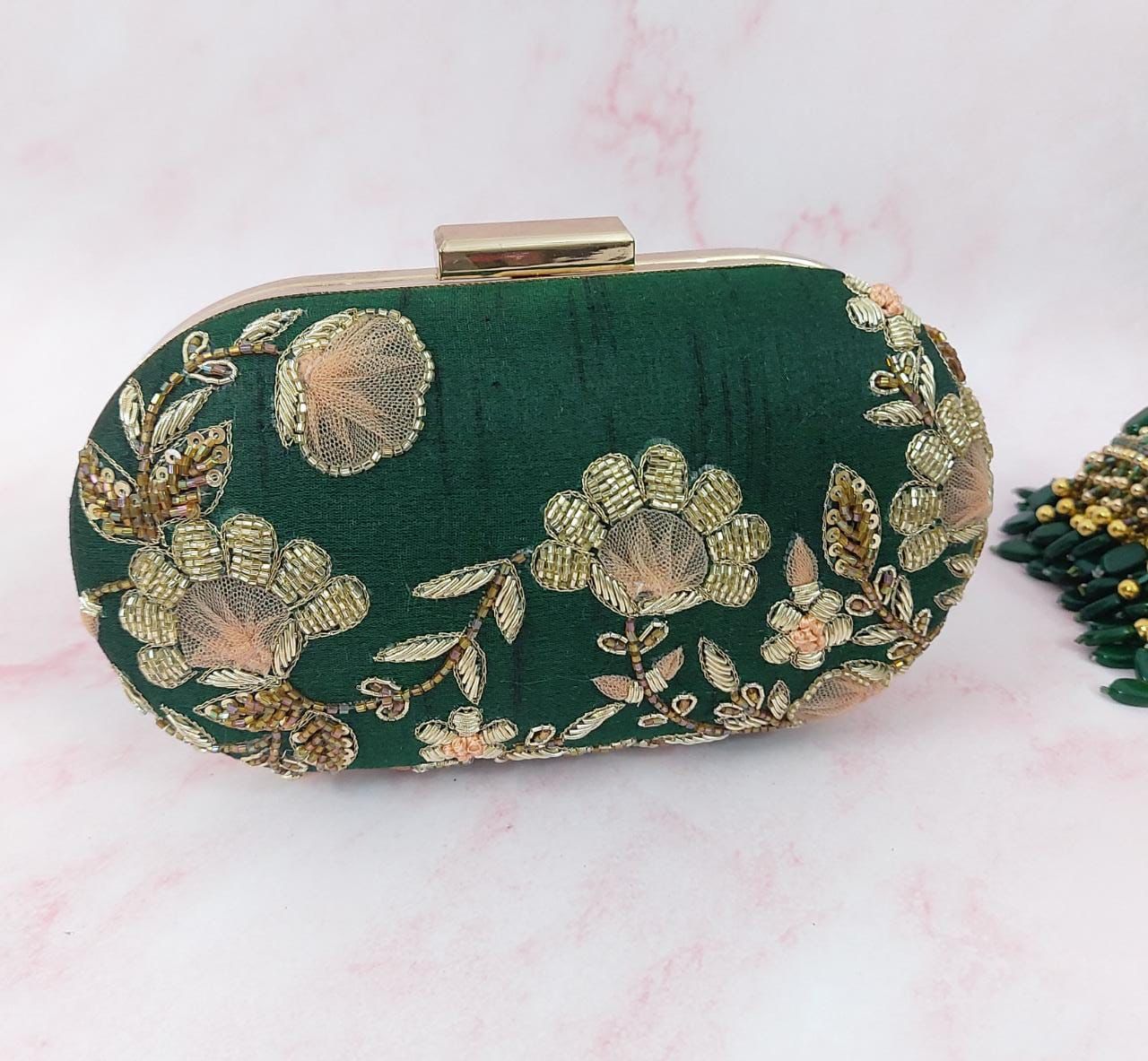 Evening embroidered clutch - Saffronfashionindia