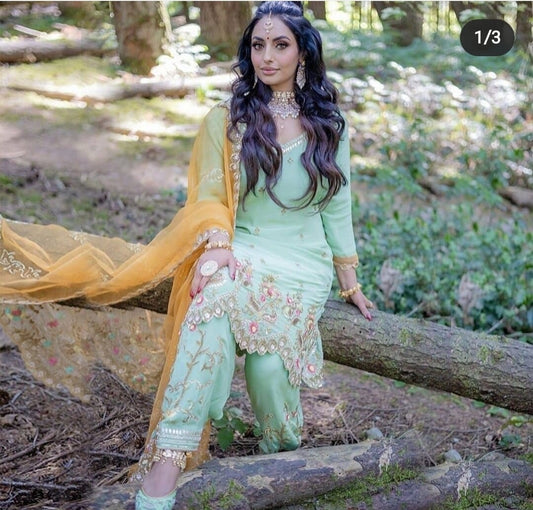 Gurmeet organza suit - Saffronfashionindia