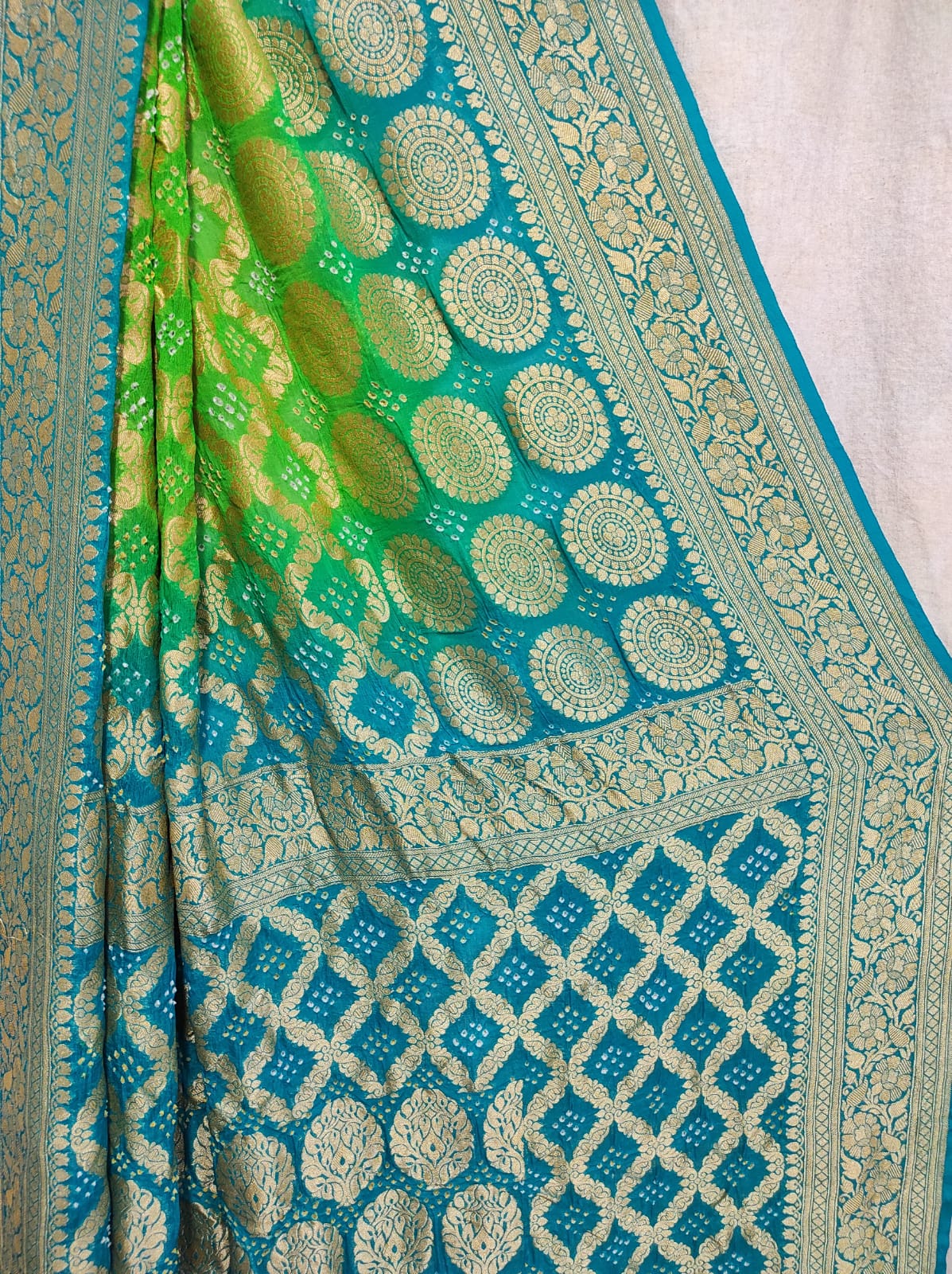 Malvi bandhani banarsi saree - Saffronfashionindia