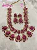 Kivara Kundan stone necklace set