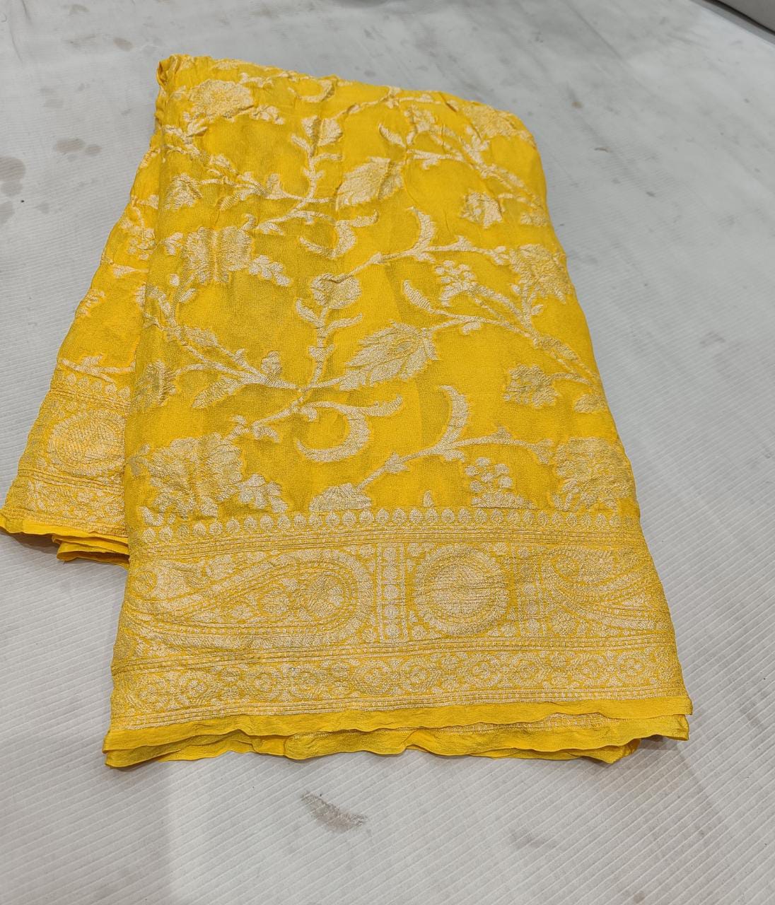 Gloria gorgette chiffon saree - Saffronfashionindia