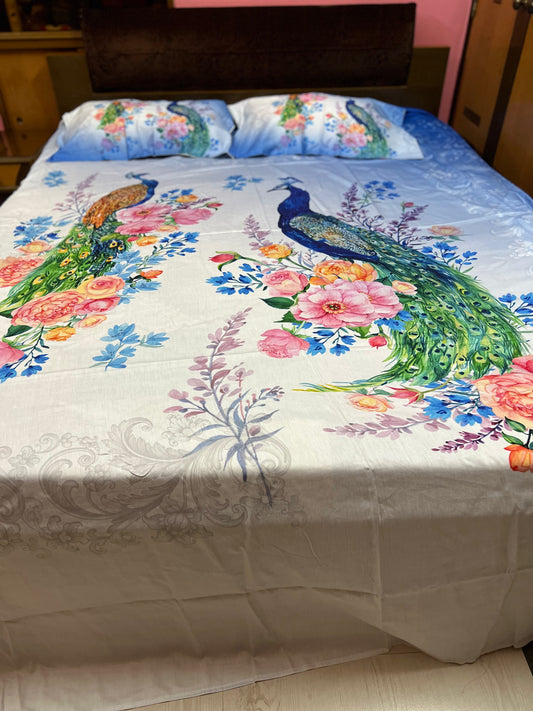 Peacock beautiful bedsheet - Saffronfashionindia