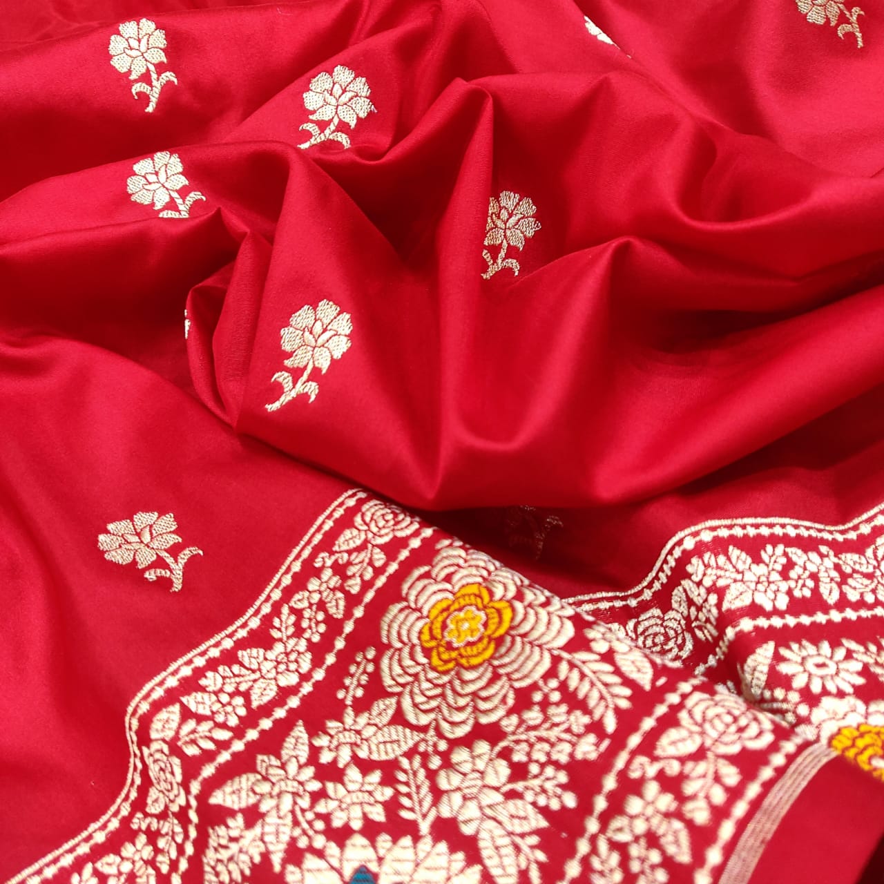 Bride Katan silk kadwa saree - Saffronfashionindia