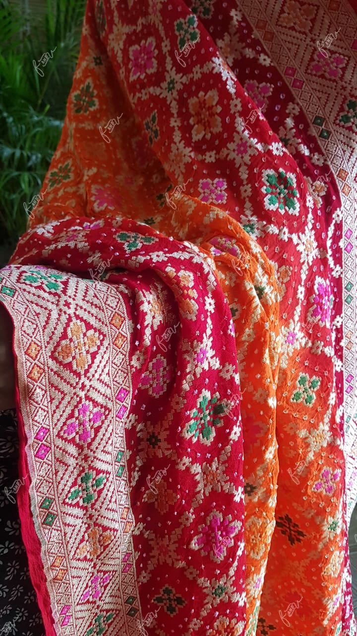 Bandhej Patola dupatta - Saffronfashionindia