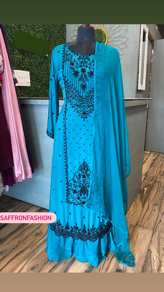 Misha long gown dress - Saffronfashionindia