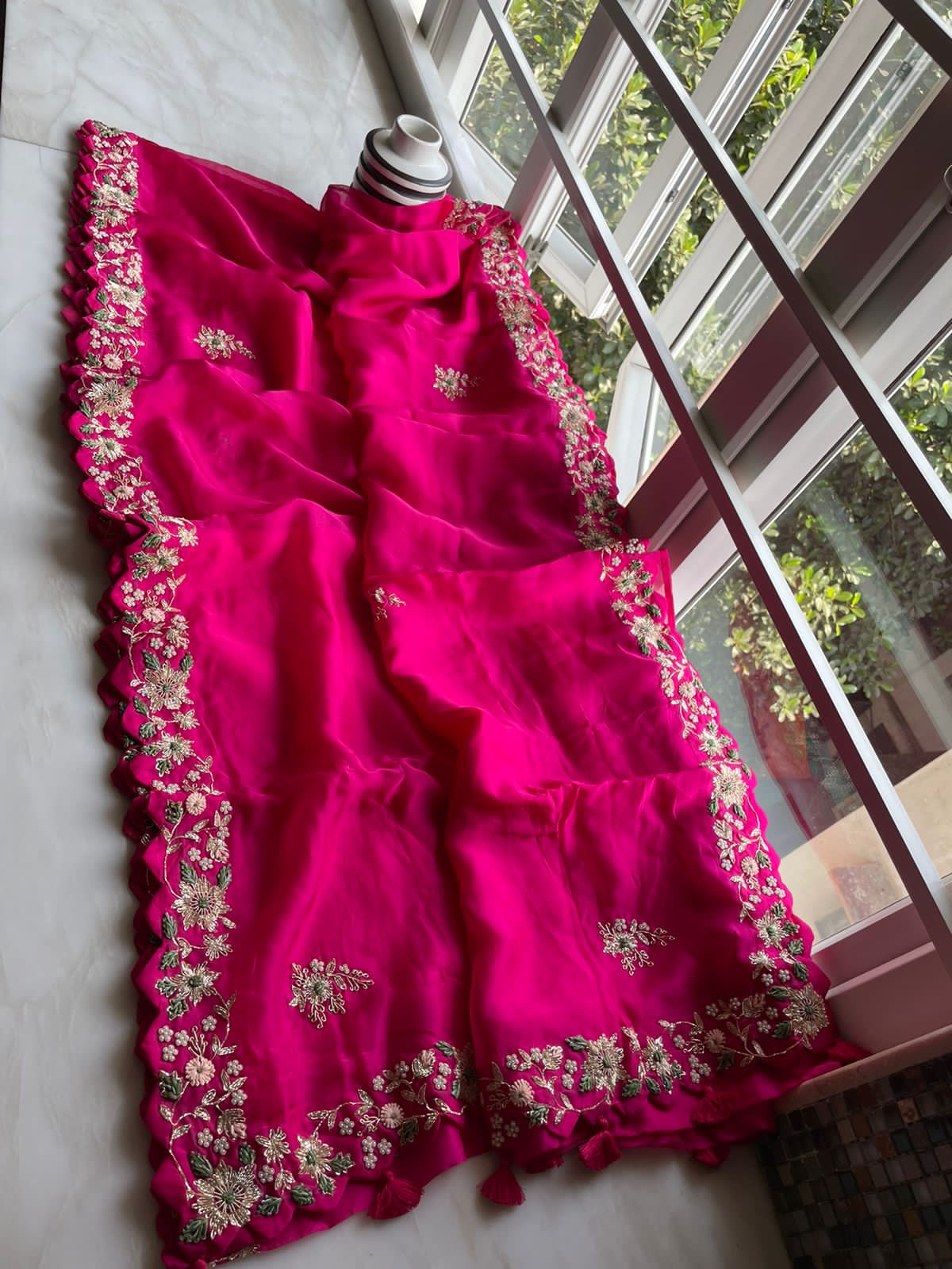 Fairly organza sequence saree - Saffronfashionindia