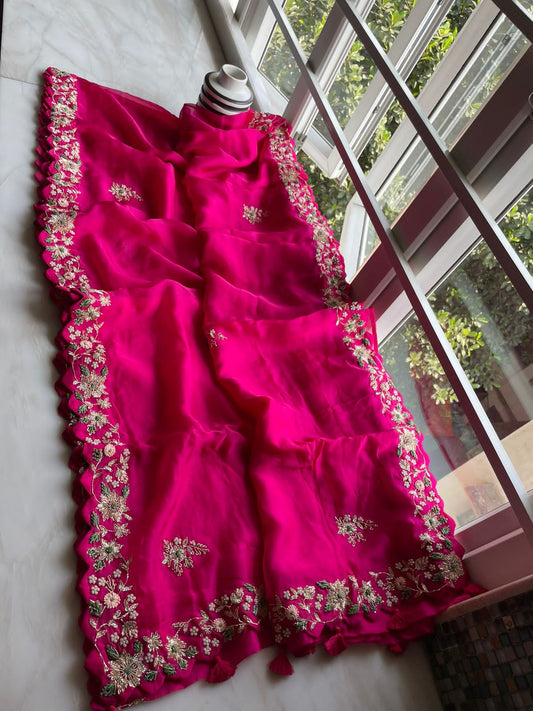Fairly organza sequence saree - Saffronfashionindia
