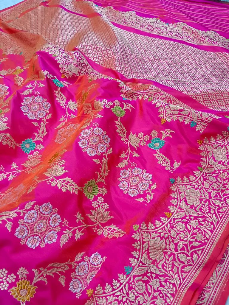 Rupashi Katan handwoven saree - Saffronfashionindia