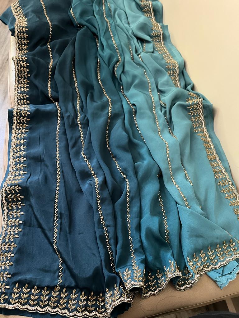 Jinaahd crepe jatdana saree - Saffronfashionindia