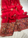 Blossom embroidery saree