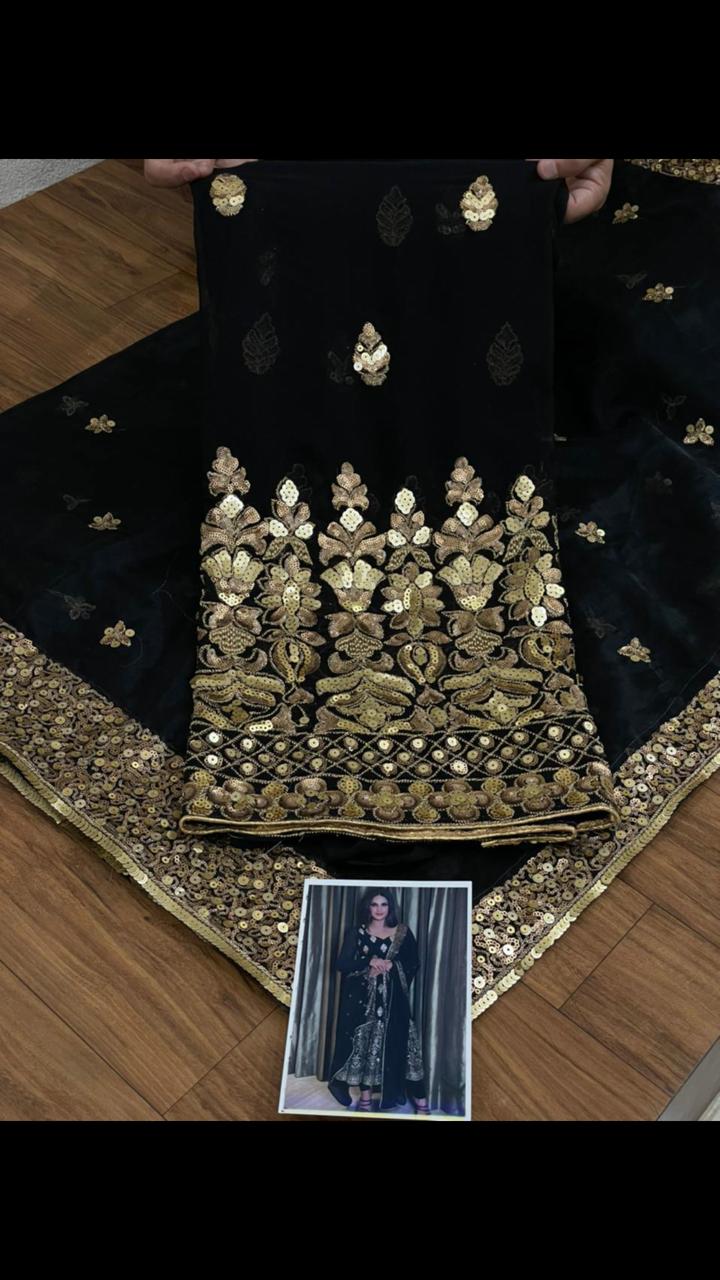 Hina black salwarsuit - Saffronfashionindia